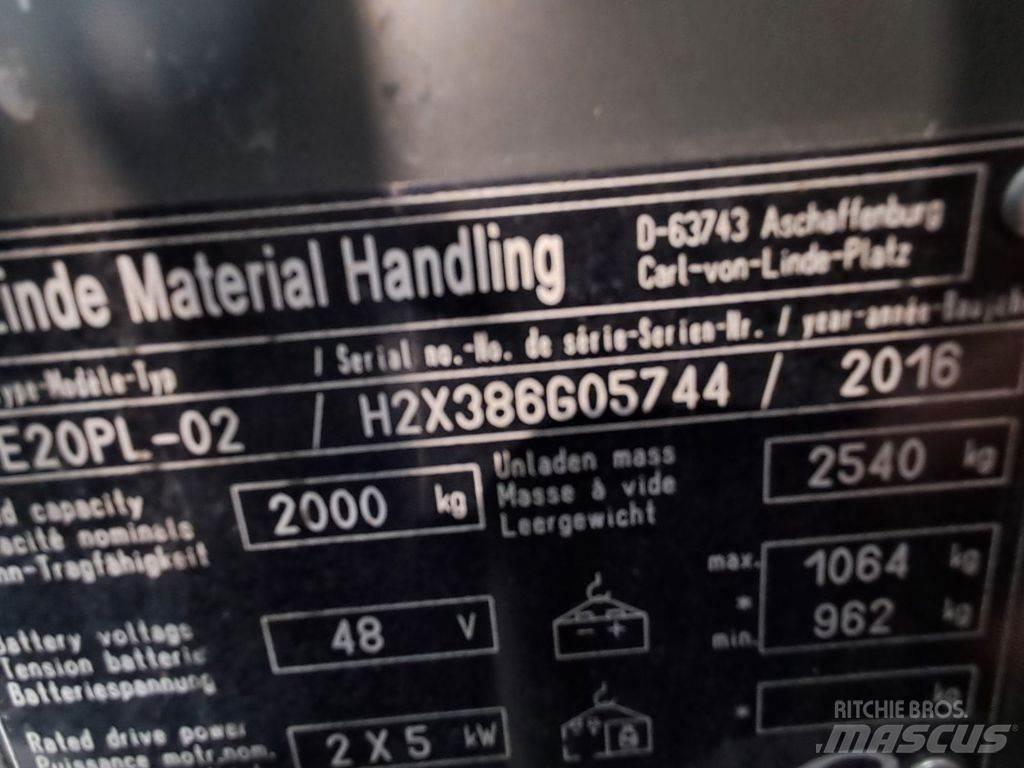 Linde E20PL-02 전동 지게차