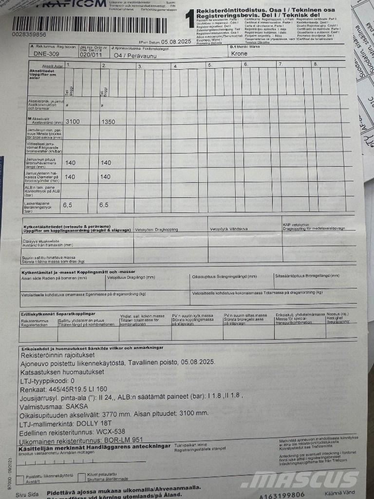 Krone Dolly 짐수레