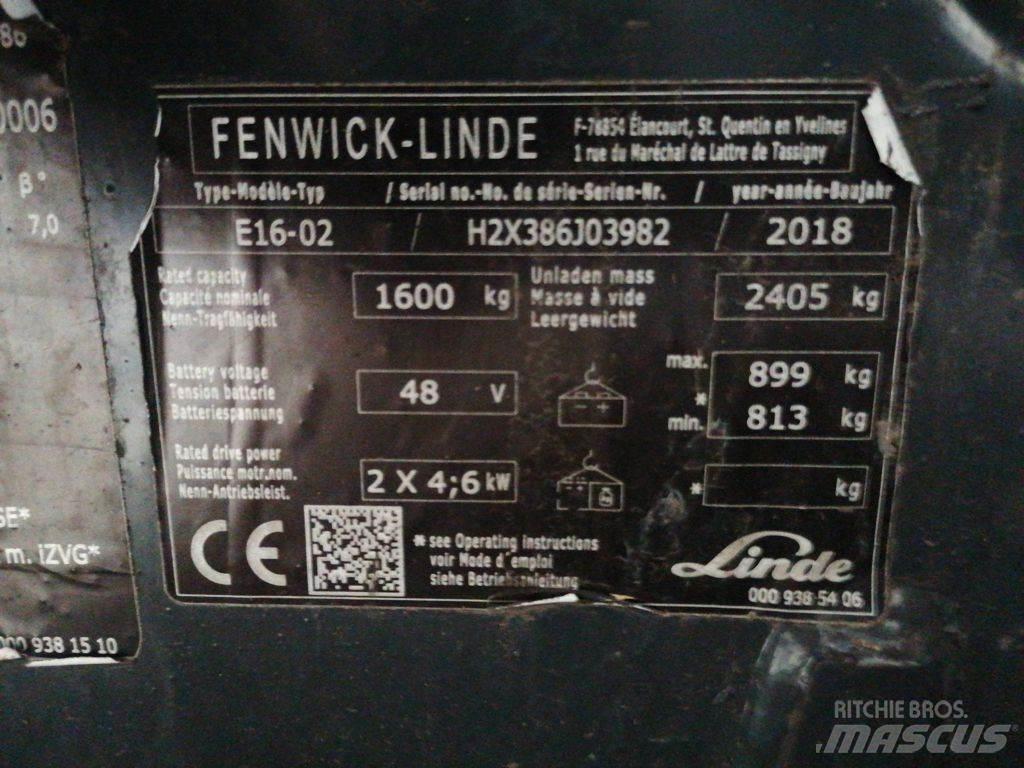 Linde E16-02 전동 지게차