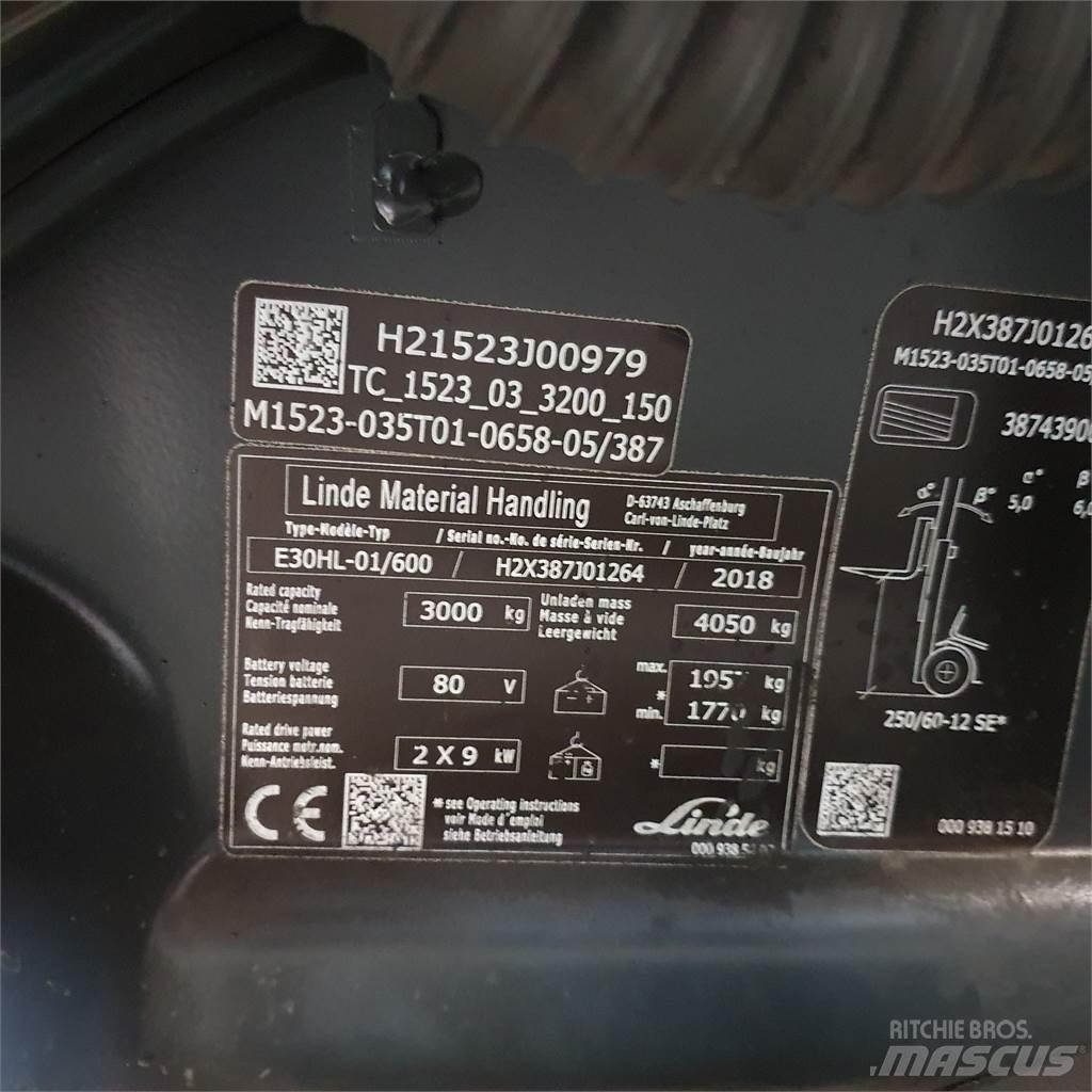 Linde E30/600HL 전동 지게차