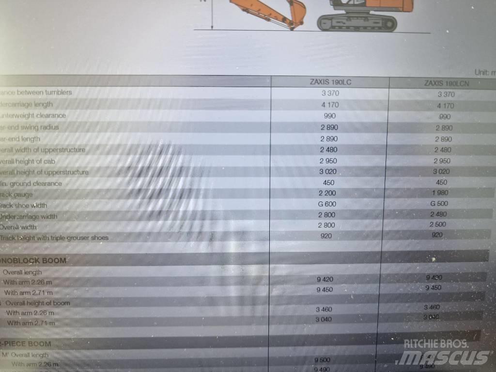 Hitachi ZX190LC-6 대형 굴삭기 29톤 이상