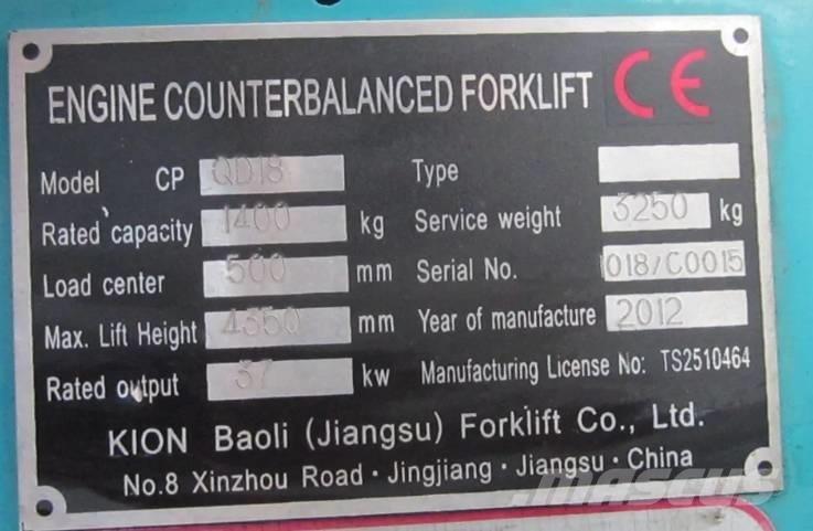 Baoli CPQD 18 LPG 지게차