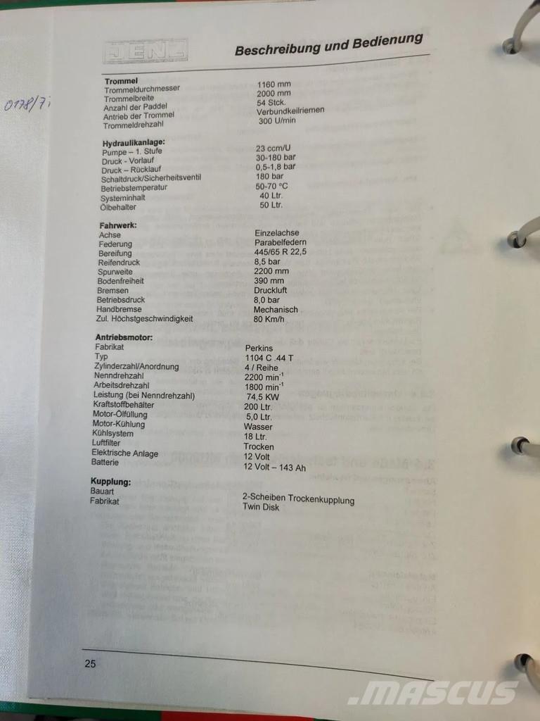 JENZ MU 2000D 폐기물 분쇄기