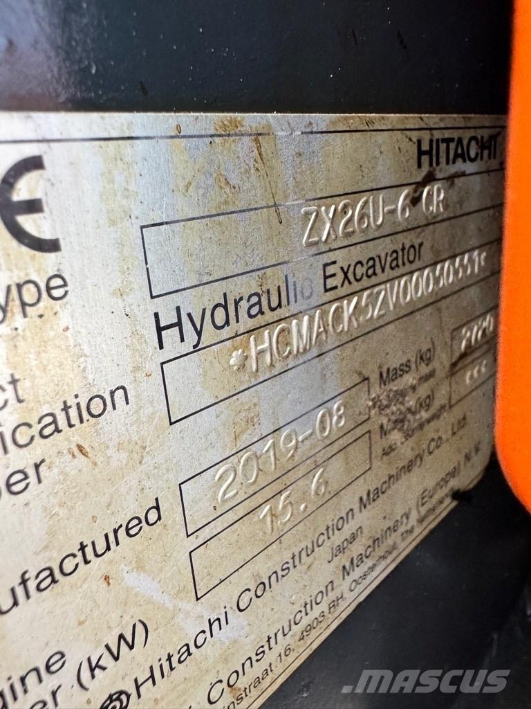 Hitachi 26U-6 CR 소형 굴삭기 7톤 미만