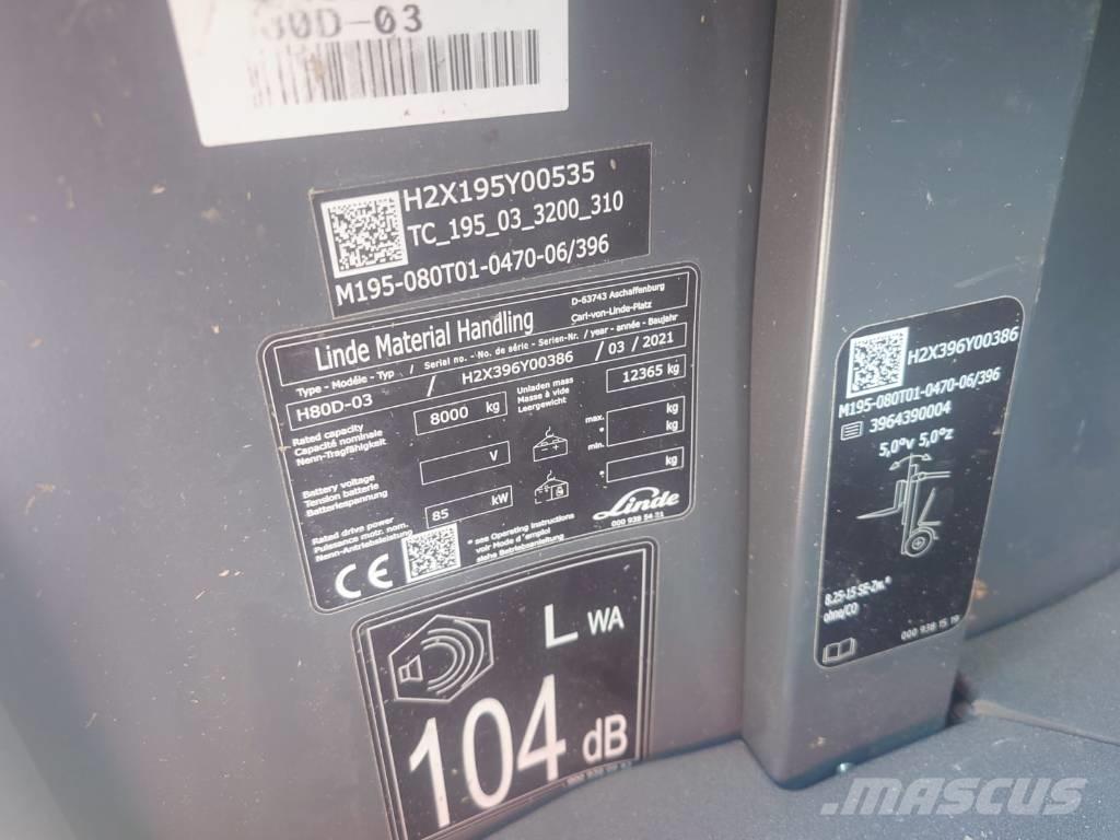 Linde H80D/396-03 디젤 지게차