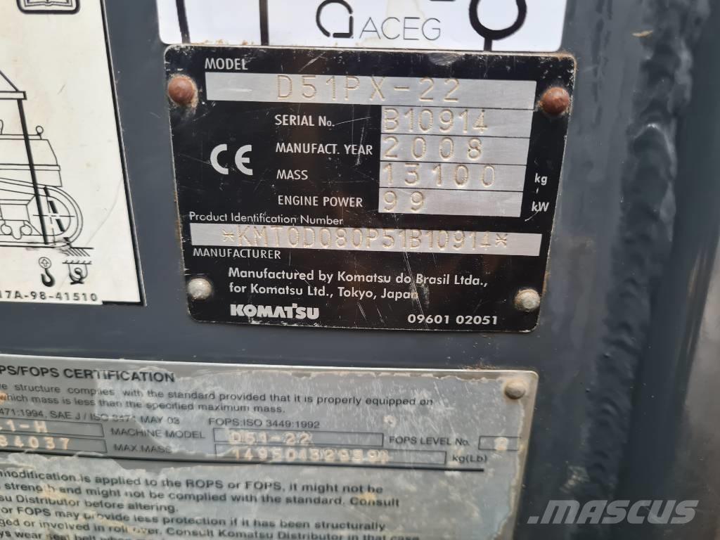 Komatsu D51PX-22 크롤러 도저