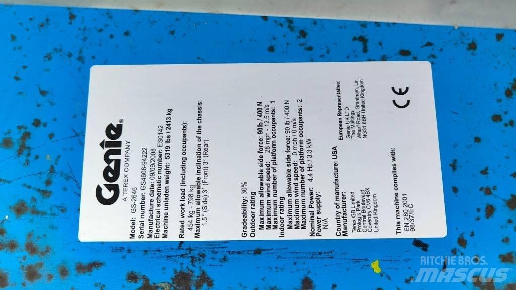 Genie GS 2646 가위형 리프트