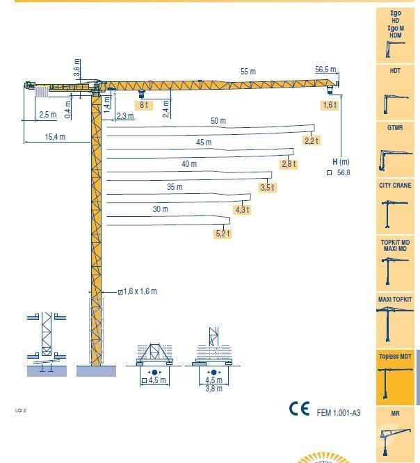 Potain MDT 132 G8 타워 크레인