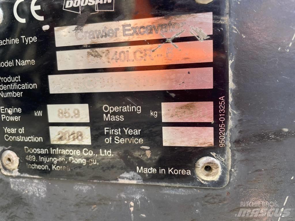 Doosan DX 140 LCR 대형 굴삭기 29톤 이상