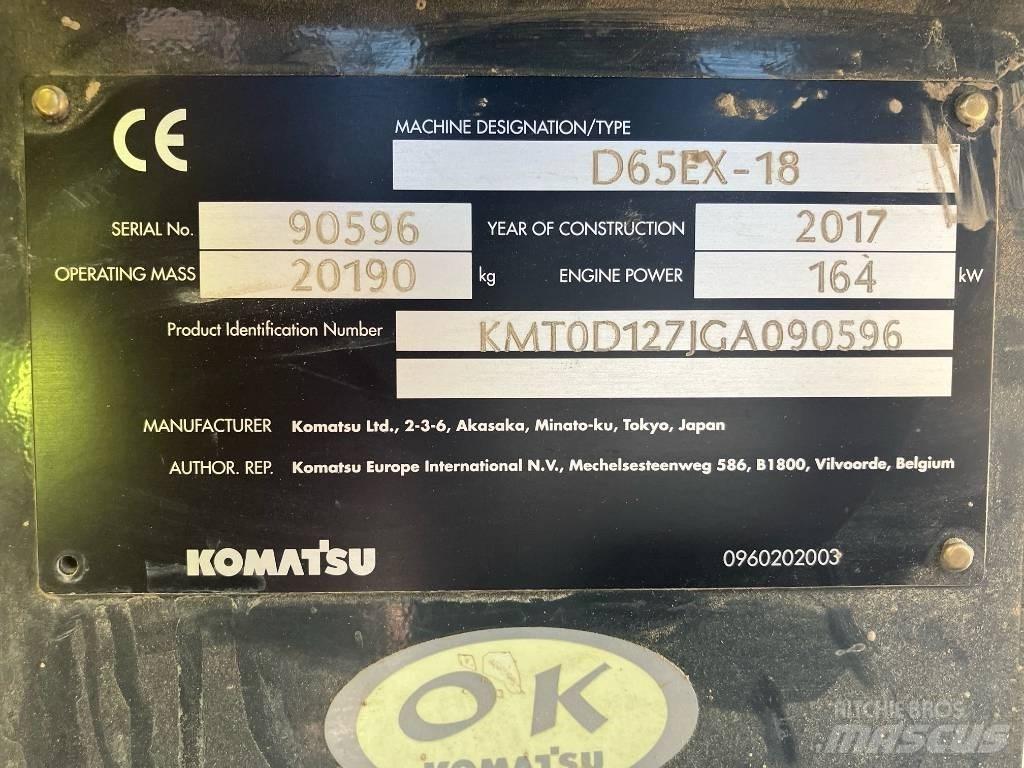 Komatsu D65 EX-18 크롤러 도저