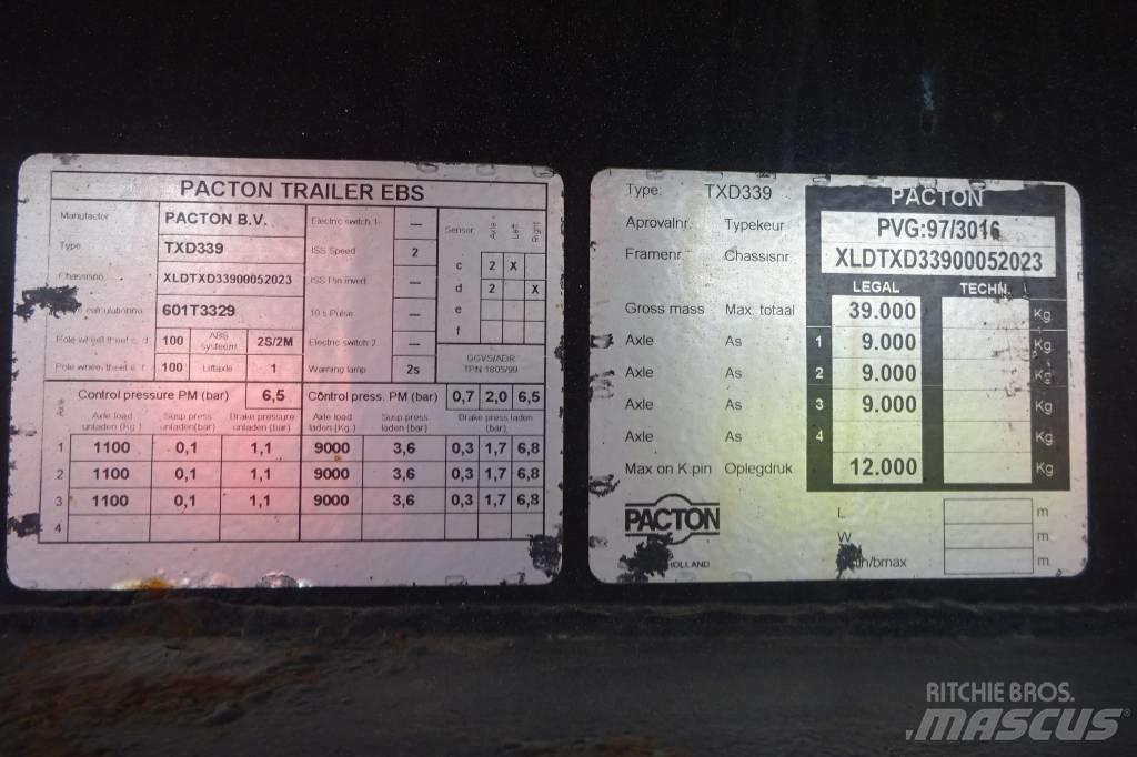 Pacton TXD339 플랫베드/드롭사이드 세미 트레일러