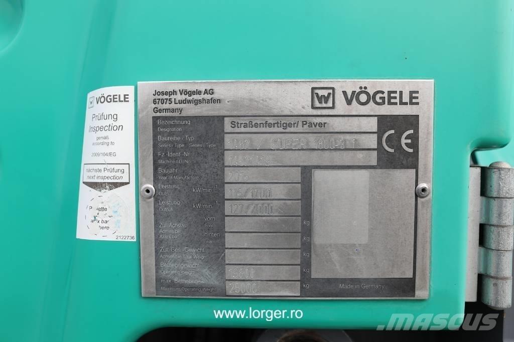 Vögele Super 1800 - 3i 아스팔트 포장장비