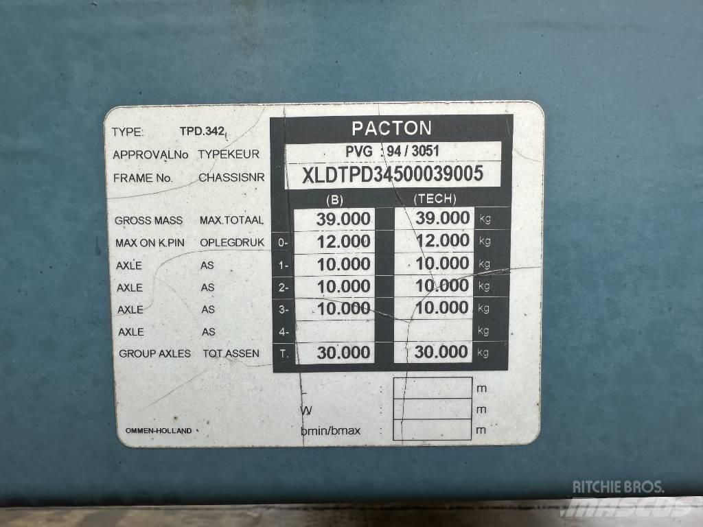 Pacton TPD 342 플랫베드/드롭사이드 세미 트레일러