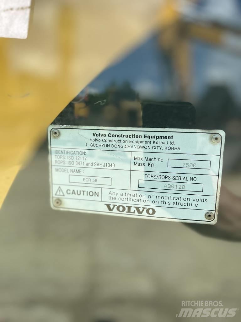 Volvo ECR 58 PLUS 중형굴삭기 7톤-28톤