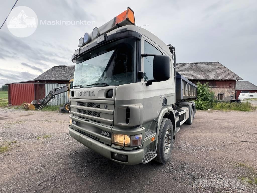 Scania P 124-360 훅 리프트 트럭