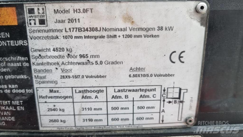Hyster H 3.00 FT LPG 지게차