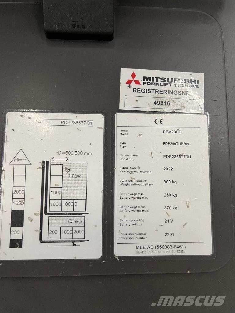 Mitsubishi PBV20PD 포크리프트