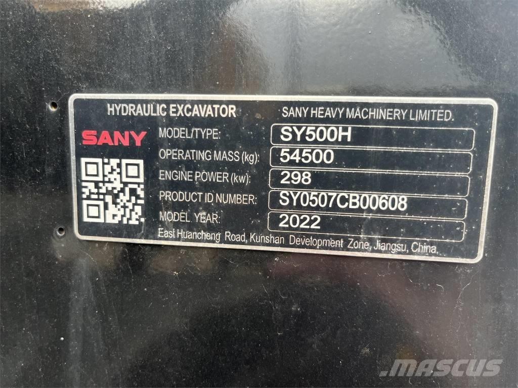 Sany SY 500 H 대형 굴삭기 29톤 이상