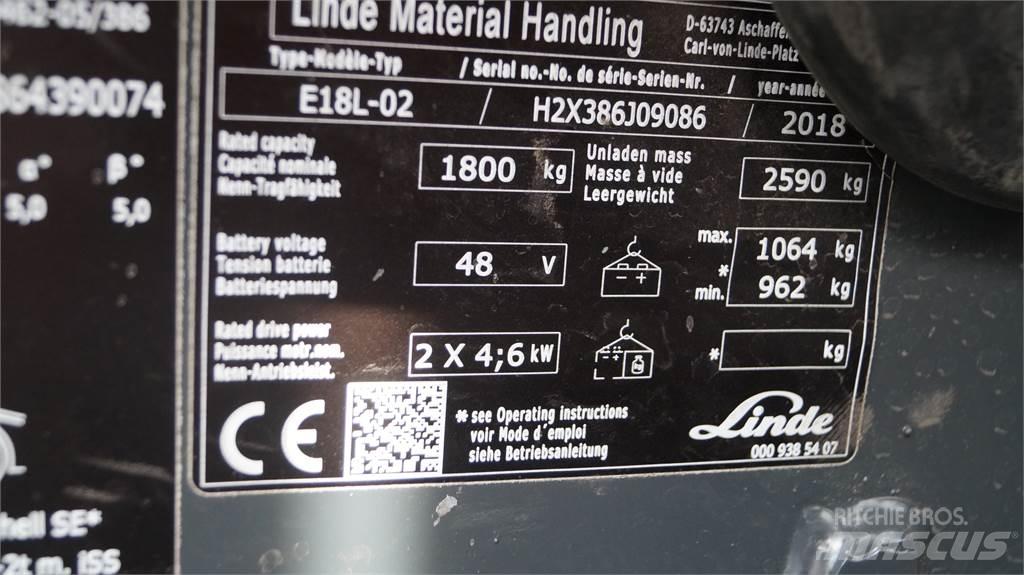 Linde E18L 전동 지게차