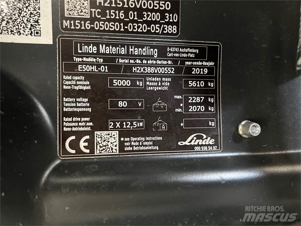Linde E50HL-01 전동 지게차