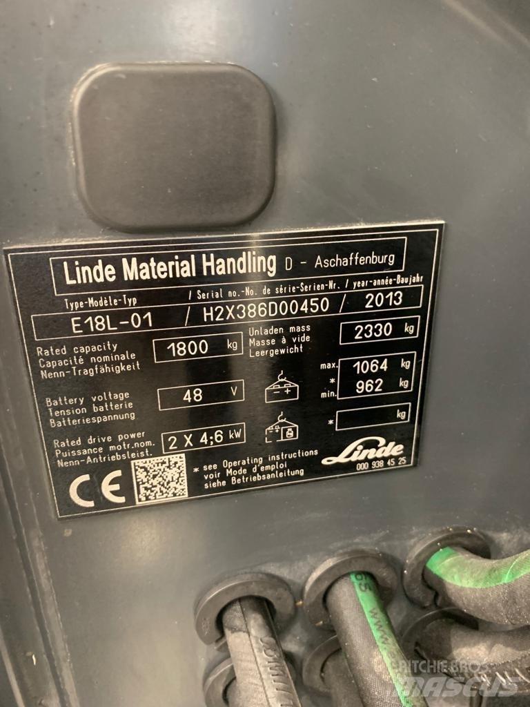 Linde E18 L 전동 지게차