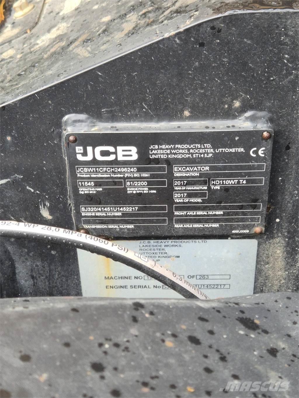 JCB 110W Hydradig  휠 굴삭기