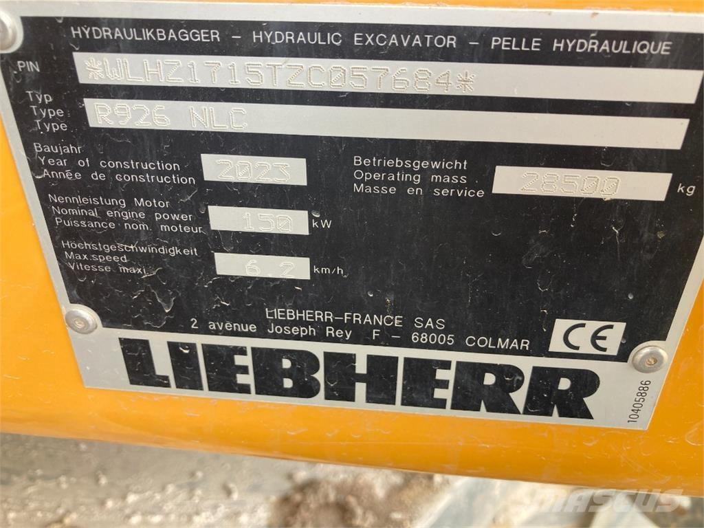 Liebherr R926 대형 굴삭기 29톤 이상