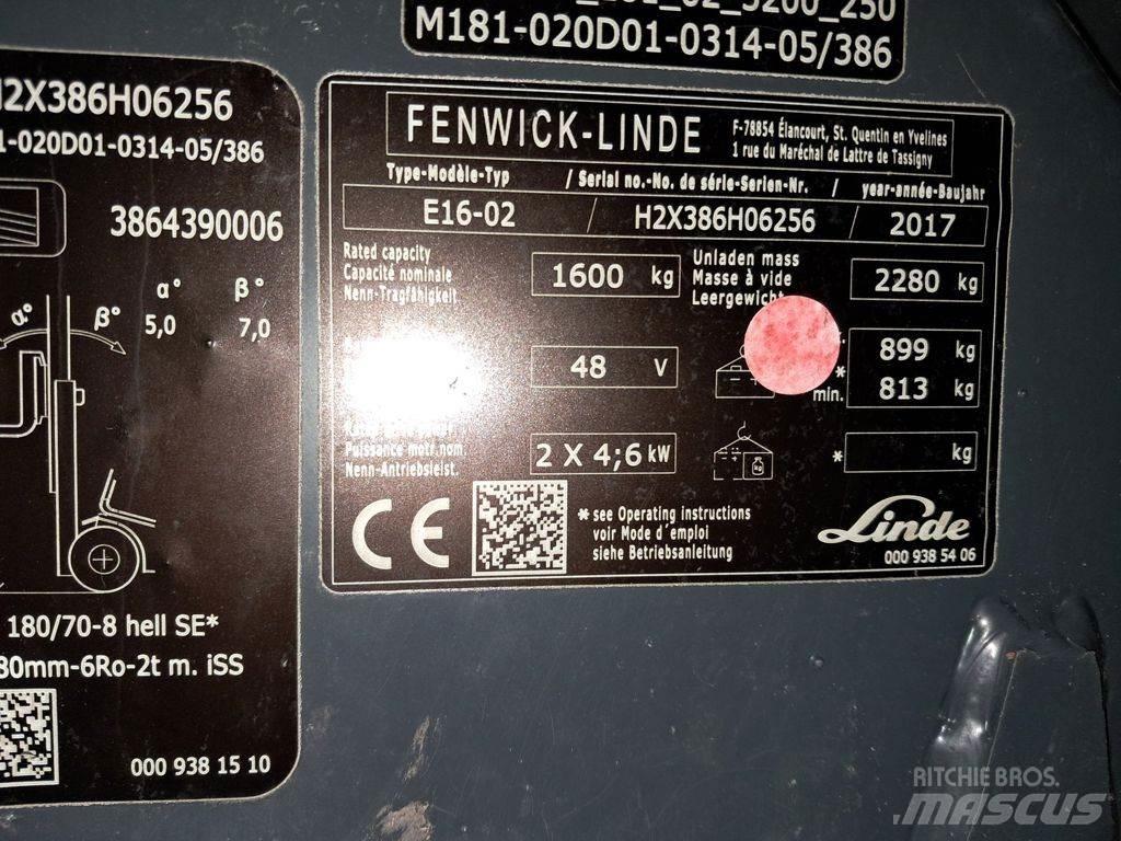 Linde E16-02 전동 지게차