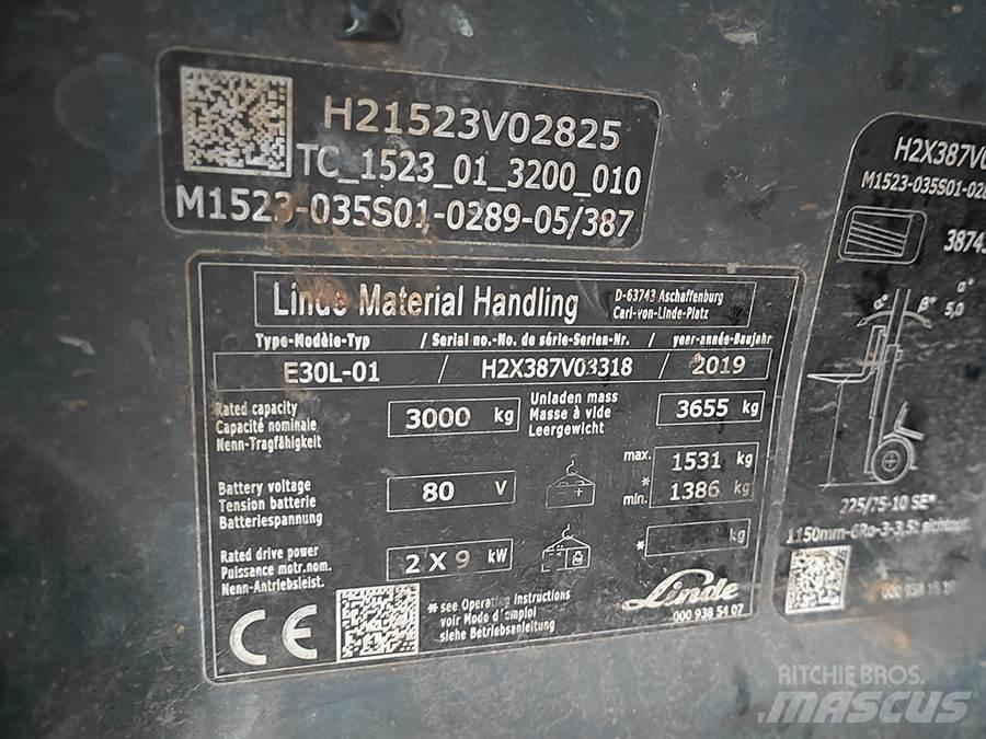 Linde E30L-01 전동 지게차