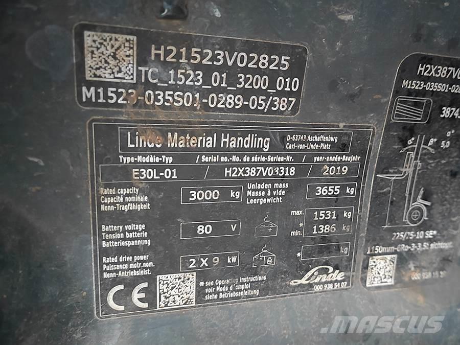 Linde E30L-01 전동 지게차