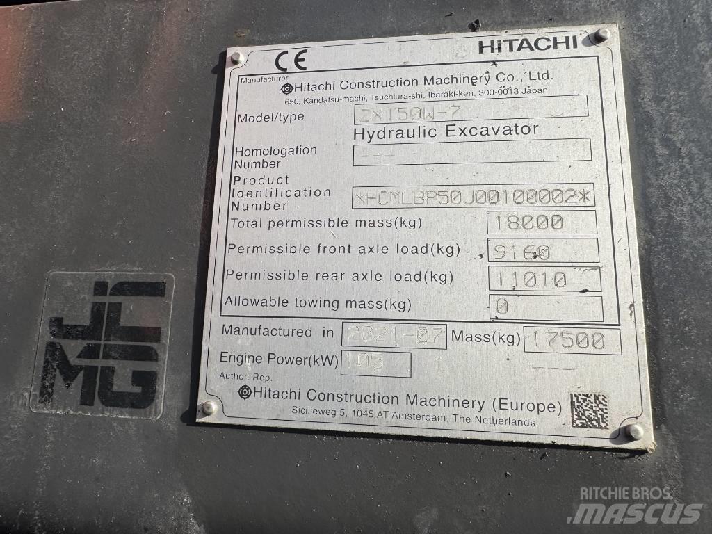 Hitachi ZX 150 W-7  휠 굴삭기