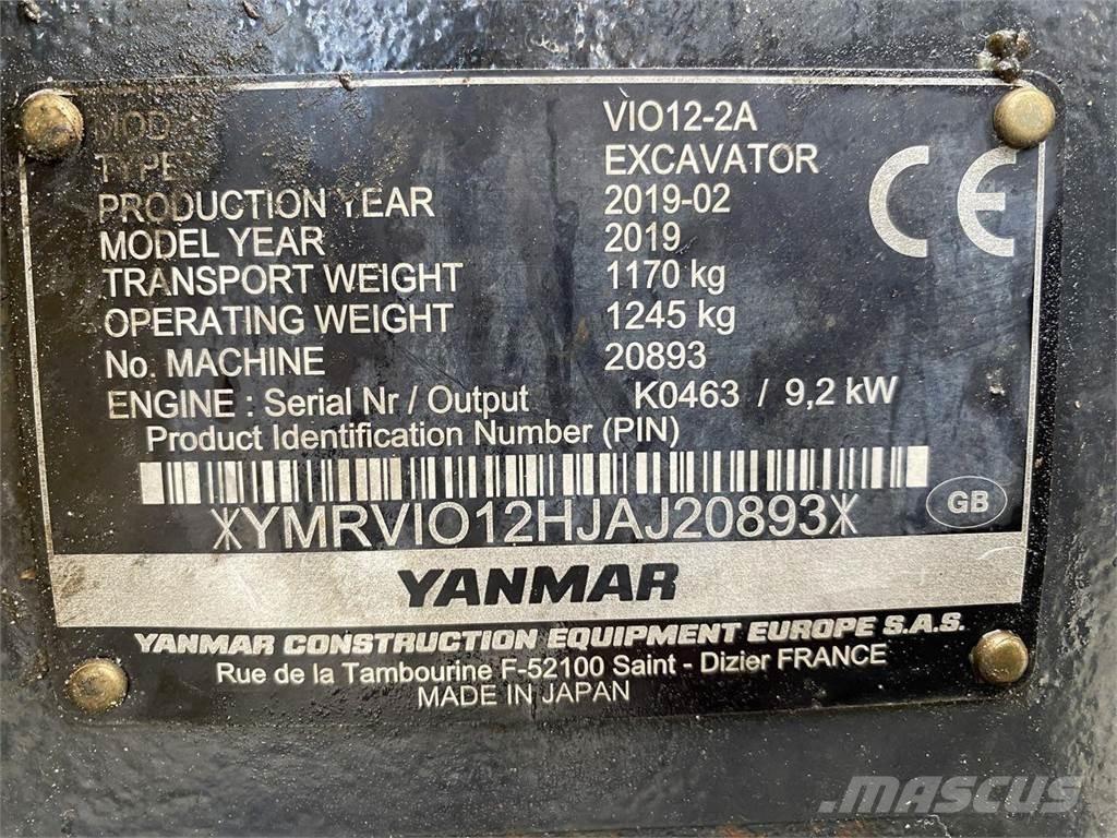 Yanmar VIO12  휠 굴삭기