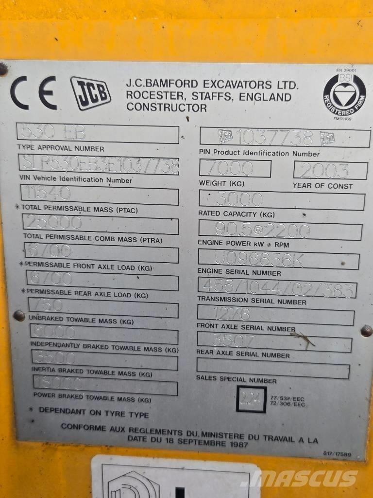 JCB 530 텔러 핸들러