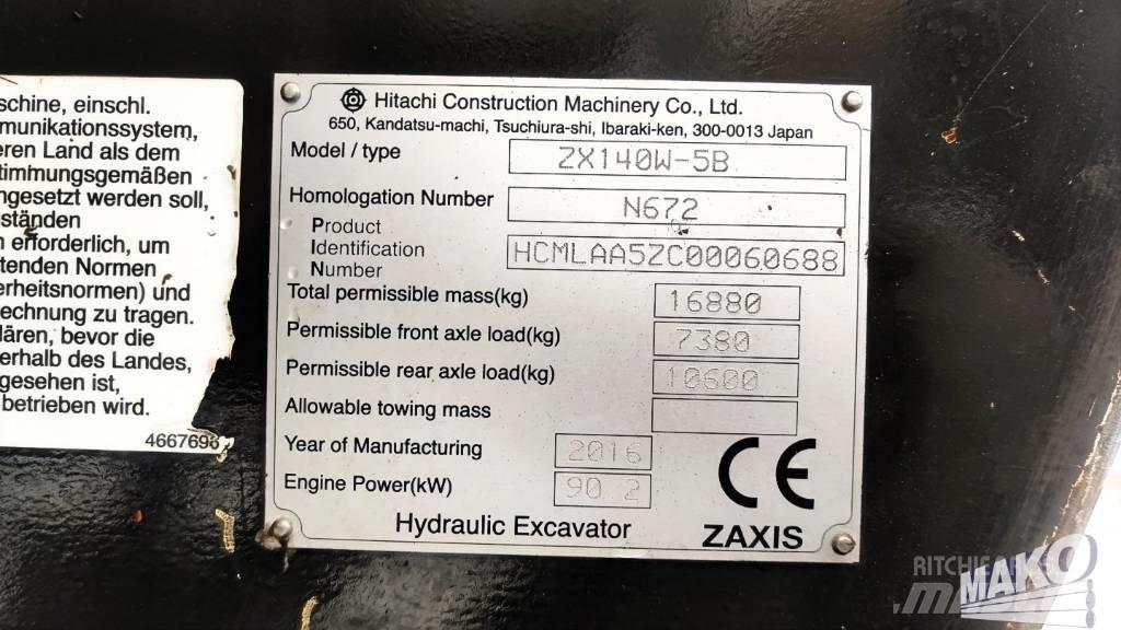 Hitachi ZX 140 W-5  휠 굴삭기