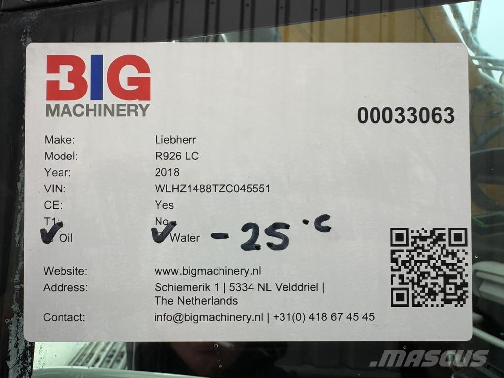 Liebherr R926 LC 대형 굴삭기 29톤 이상