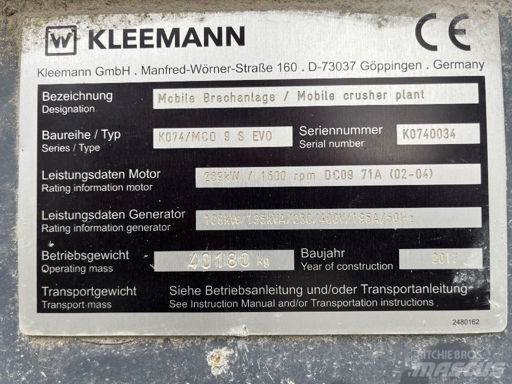 Kleemann MC 09 S 이동식 분쇄기