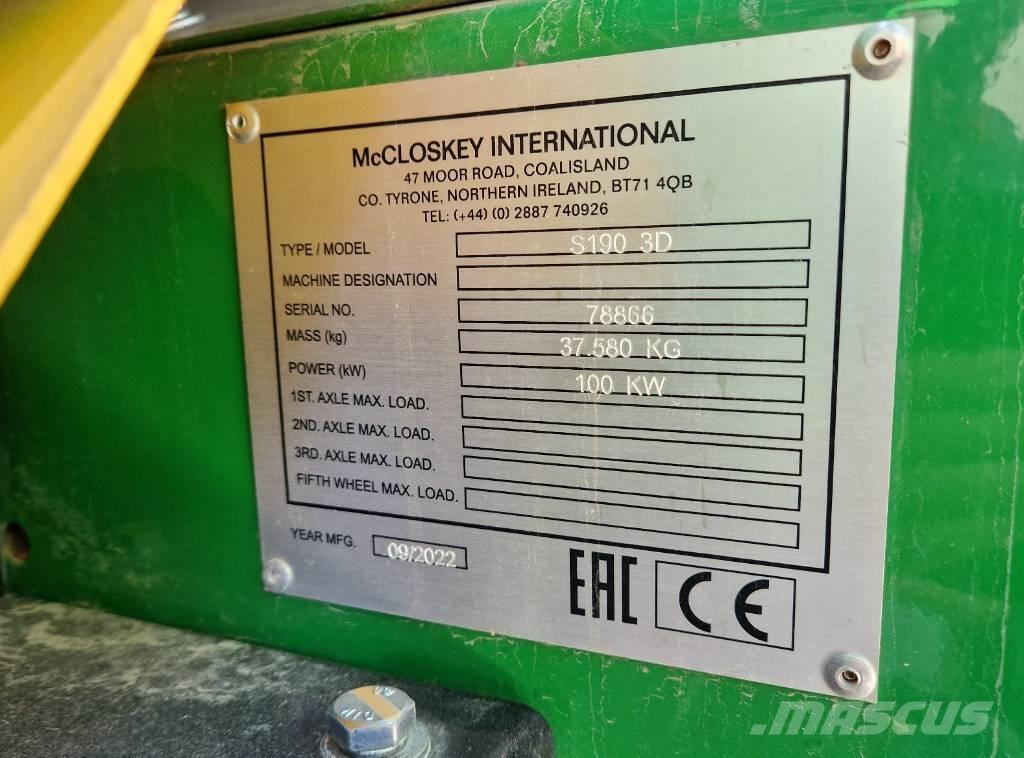 McCloskey S190 이동식 선별기