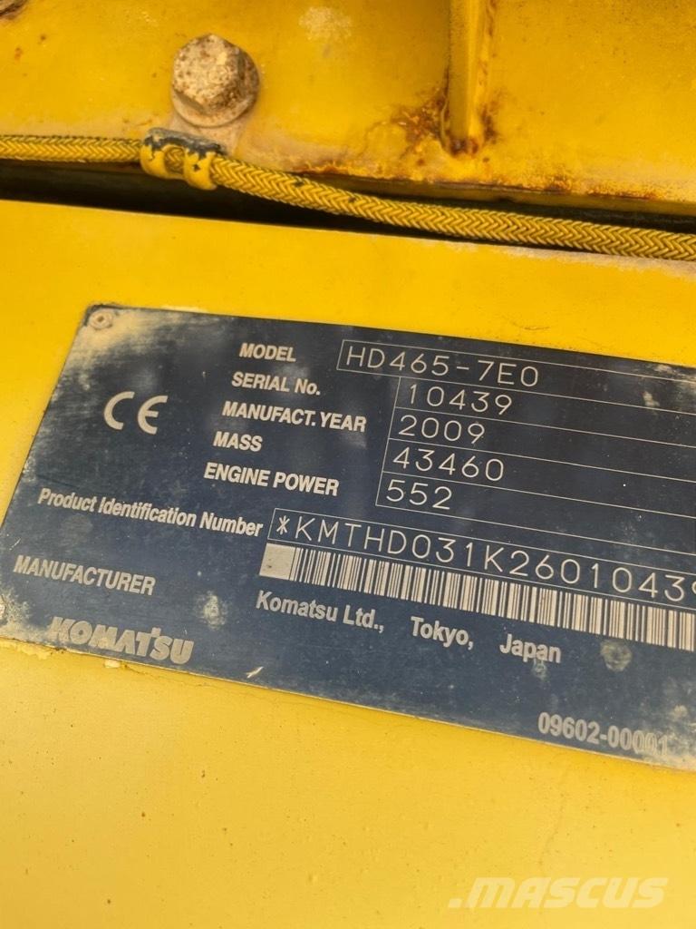 Komatsu HD 465-7 E0 초대형 덤프 트럭