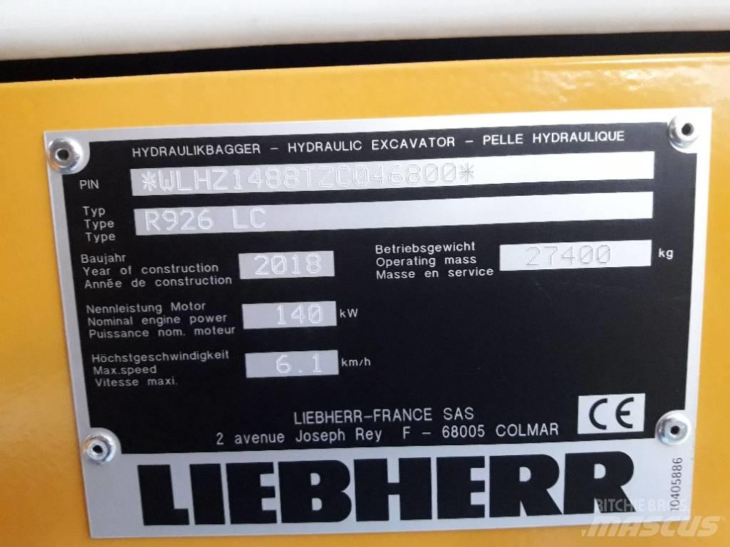 Liebherr R 926 LC 대형 굴삭기 29톤 이상