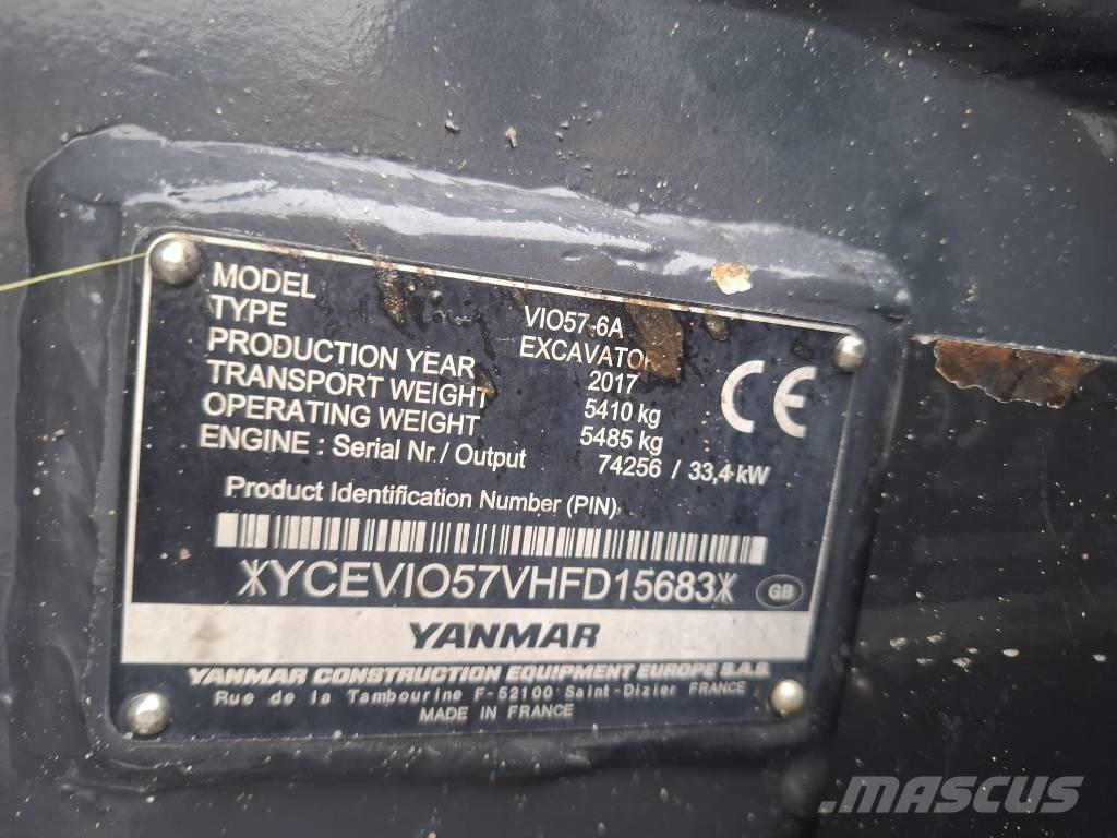 Yanmar Vio 57-6A 소형 굴삭기 7톤 미만