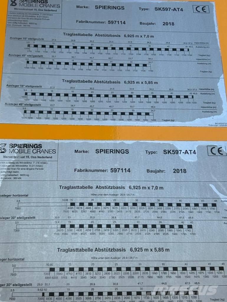 Spierings SK 597 AT4 타워 크레인