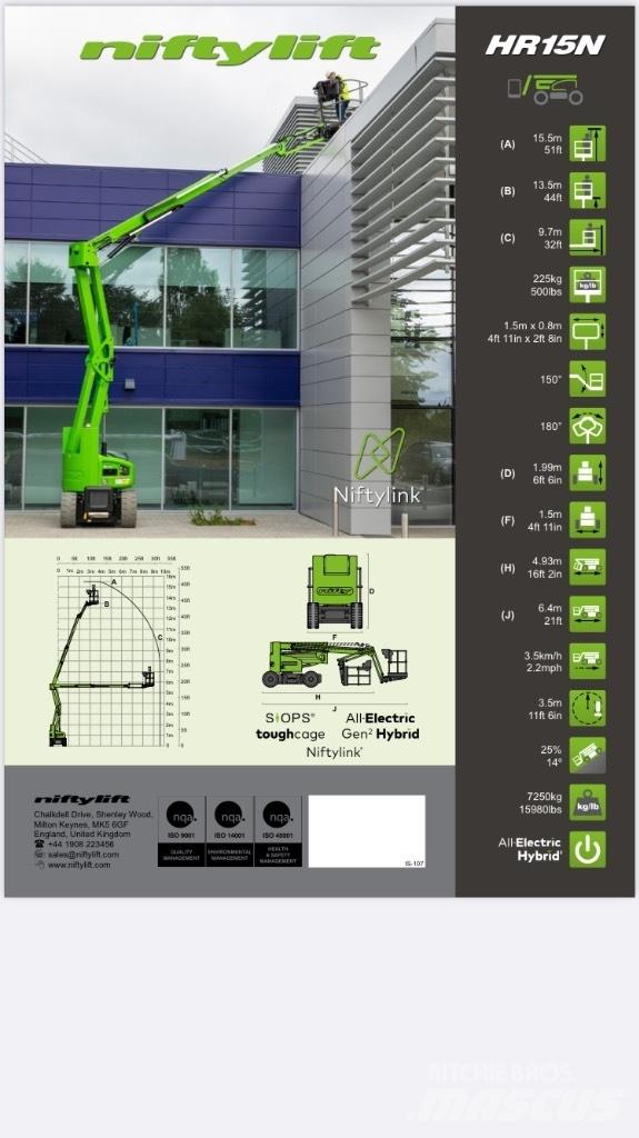 Niftylift HR 15NE 관절형 전동이동 리프트