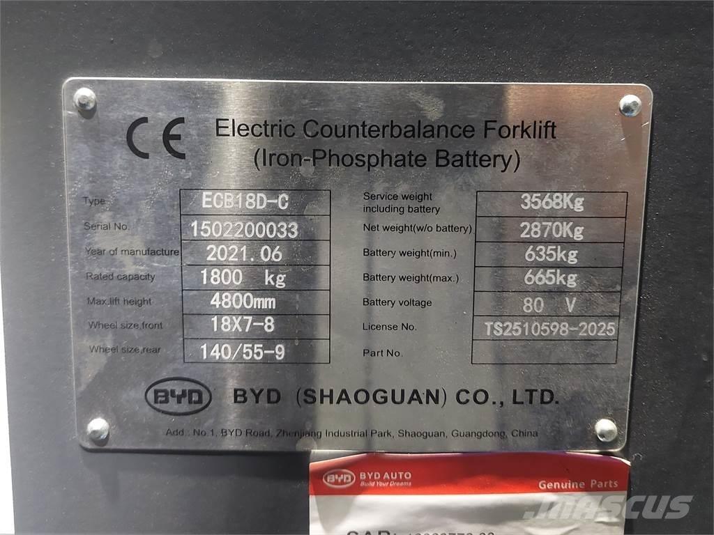 BYD ECB18DC 전동 지게차