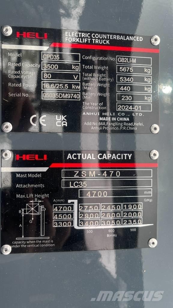Heli CPD35-GB2LI-M 전동 지게차