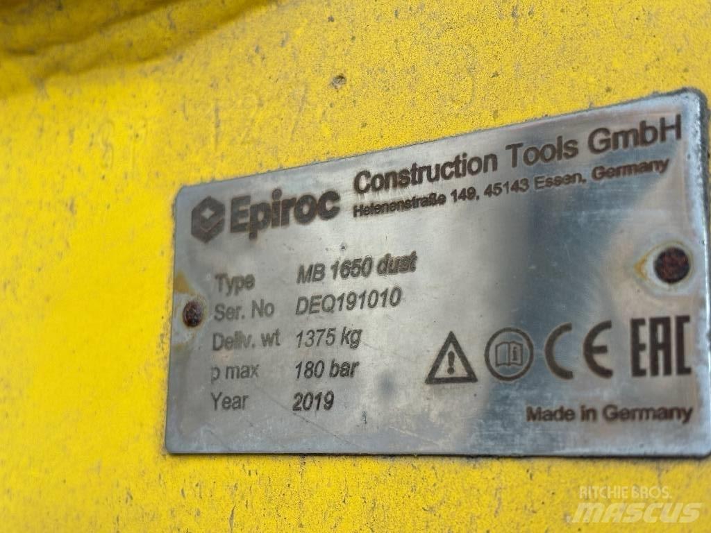 Epiroc MB 1650 Dust 브레이커