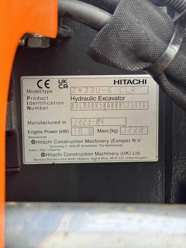 Hitachi ZX 33 U-6 소형 굴삭기 7톤 미만