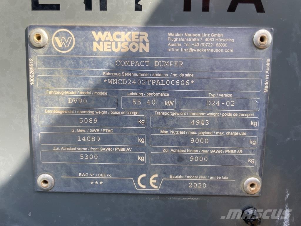 Wacker Neuson DV90 건설현장 덤프트럭