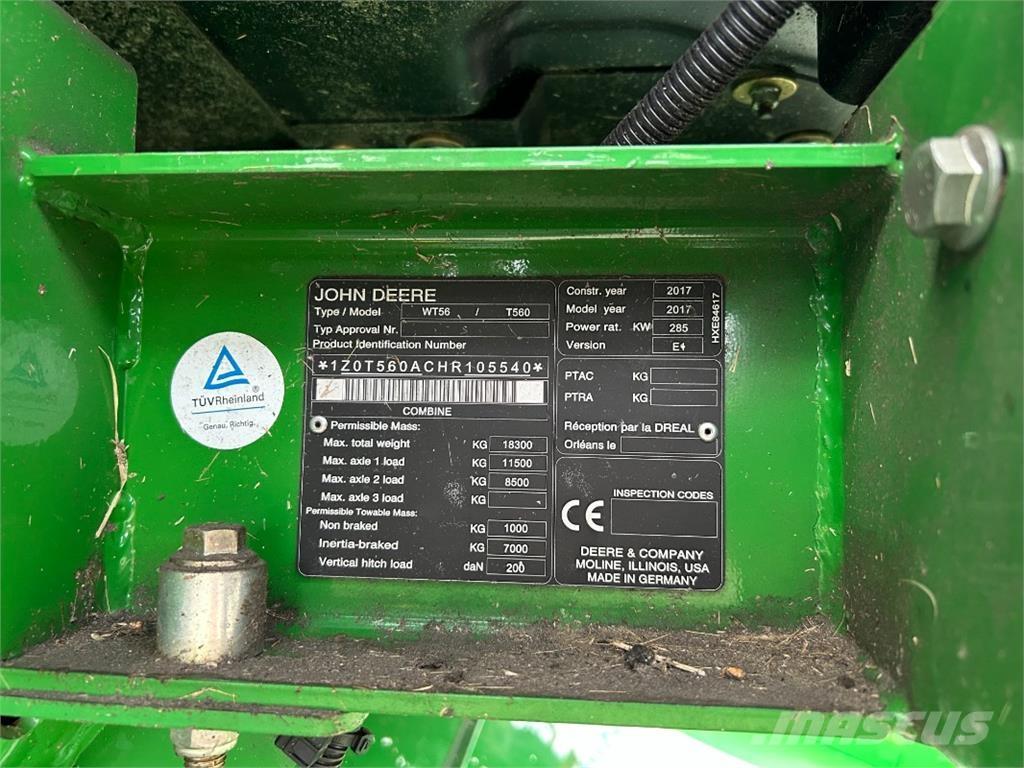 John Deere T560 콤바인 수확기