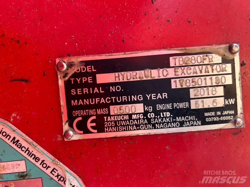 Takeuchi TB280FR 중형굴삭기 7톤-28톤