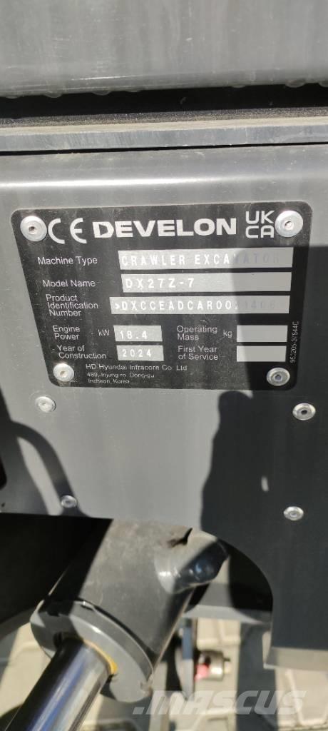 Develon DX 27 Z-7 소형 굴삭기 7톤 미만